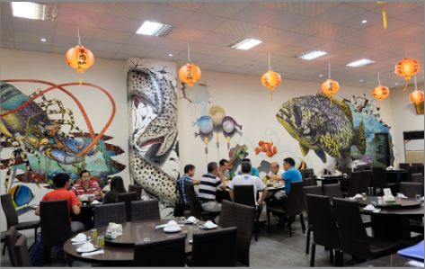 灌云海鲜餐厅墙体彩绘